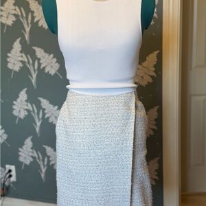 Ted Baker Ivory Tweed Pencil Skirt